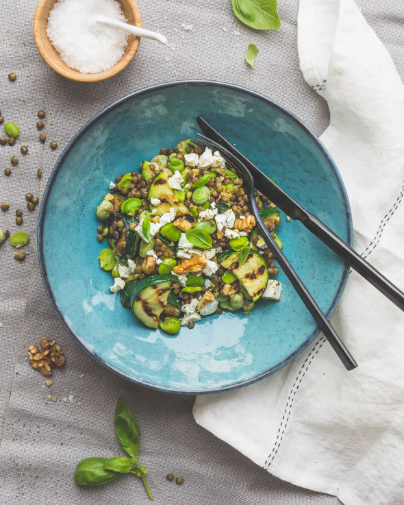 Linzensalade Met Courgette En Tuinbonen Heerlijk Veggie